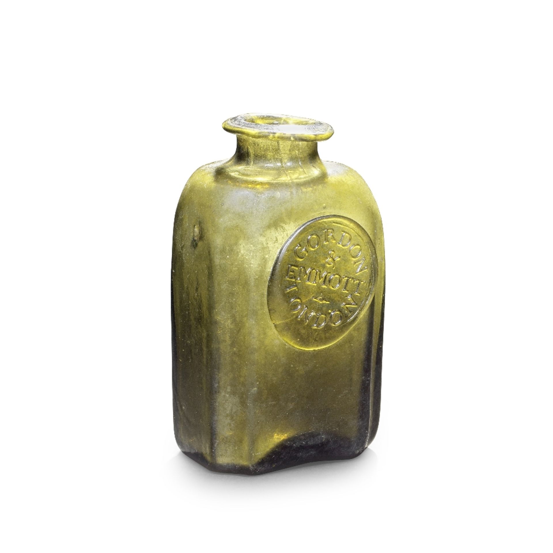 A very rare sealed octagonal oil bottle, circa 1800-10