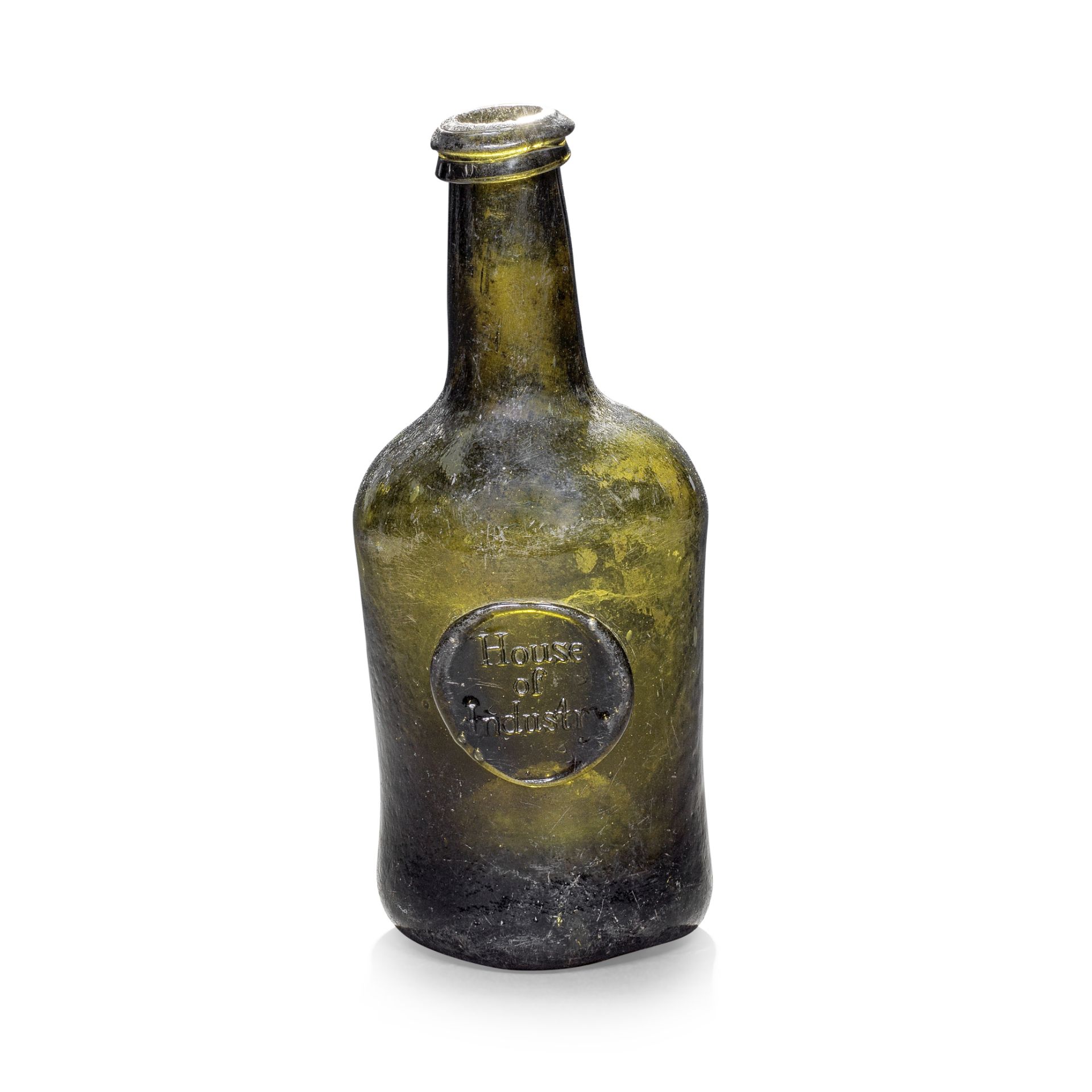 A very rare sealed half size 'Cylinder' apothecary bottle, circa 1780-90