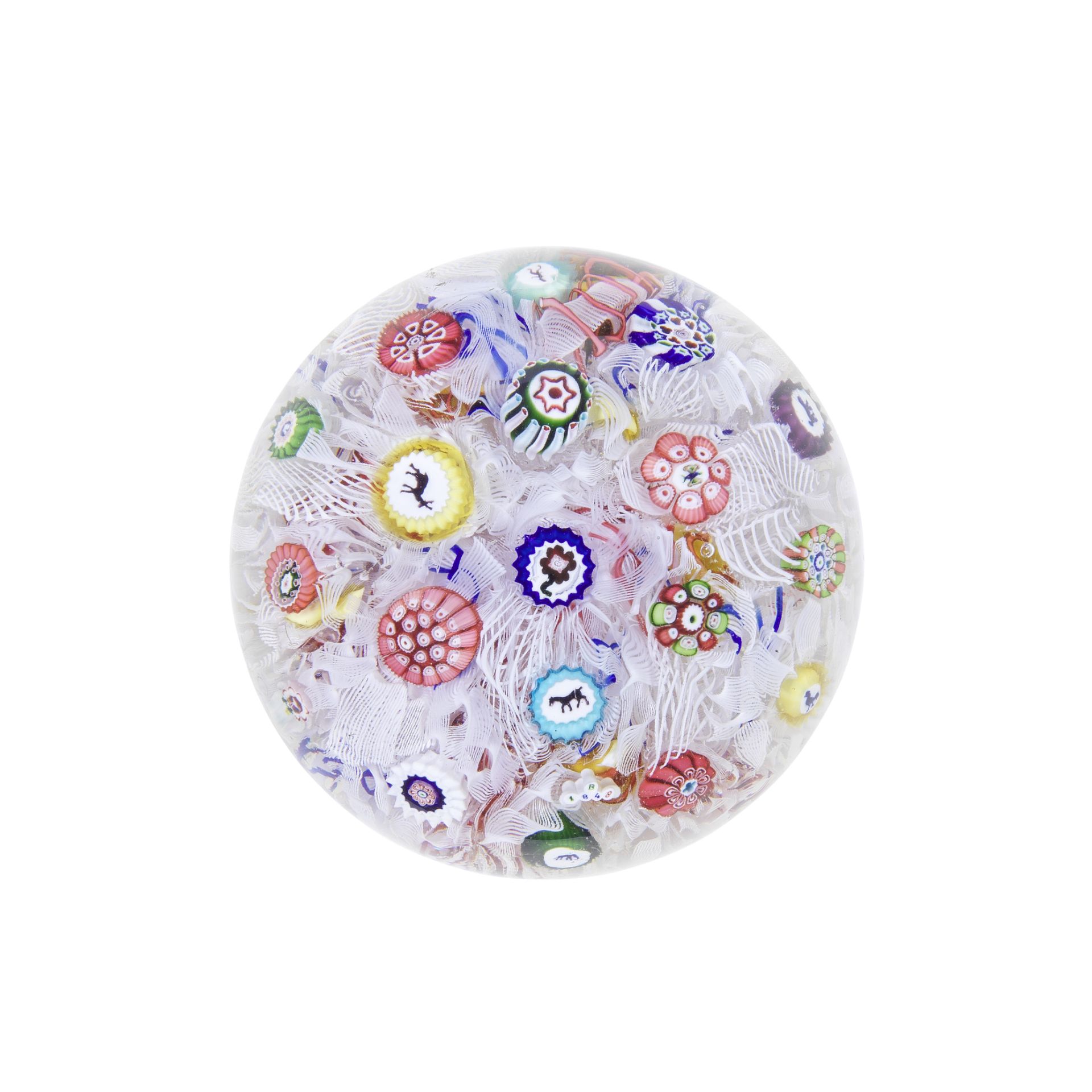 A Baccarat spaced millefiori paperweight, dated 1848