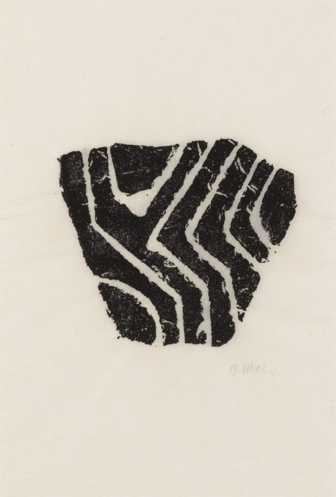 RAOUL UBAC (1909-1985) Empreinte d'ardoise sur papier japon. Sign&#233;eLeisteenprint op Japans ...
