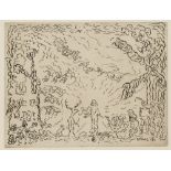 JAMES ENSOR (1860-1949) Le diable au Moulin,1934 Eau-forte en noire. Sign&#233;e et dat&#233;e d...