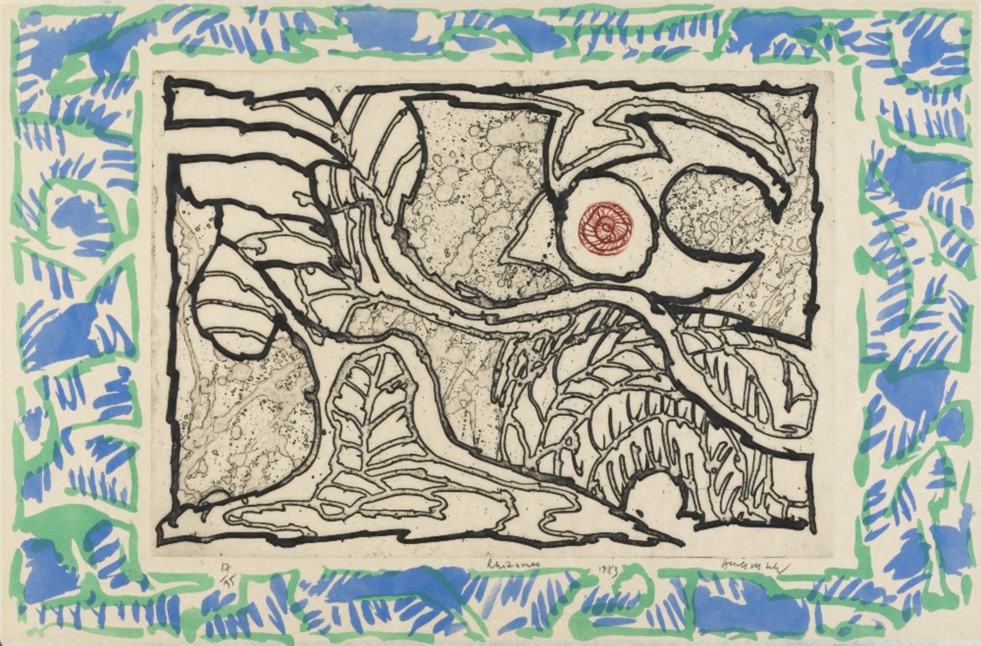 PIERRE ALECHINSKY (born 1927) Rhizomes,1983 Eau-forte et aquatinte sur papier Japon. Le tour au ...
