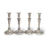 A set of four George III silver candlesticks John Roberts & Co, Sheffield 1814 (4)