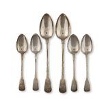 A set of four William IV silver basting spoons Thomas Wilkes Barker, London 1813 (14)