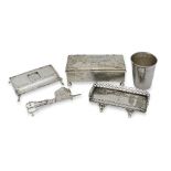 A selection of silver desk accessories Various dates and makers (5)