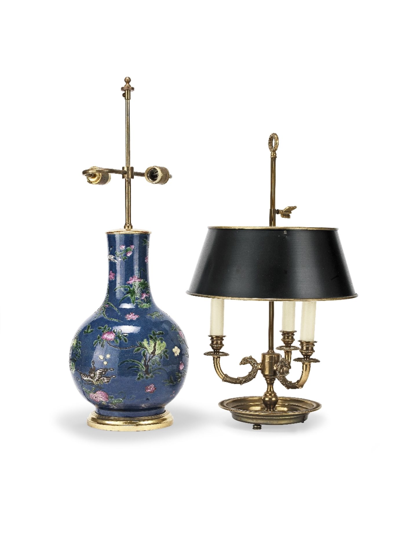 A French Empire style brass and tole bouillotte lamp (2)