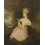 Gainsborough Dupont (Sudbury 1754-1797 London) Portrait of Anne Smyth, in a white dress and hat,...