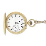 Dent, 34 Cockspur Street, London. An 18K gold keyless wind full hunter pocket watch London Hallm...