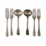 A set of eleven silver George III table forks London 1804, probably Richard Crossley (20)