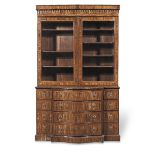 A George III mahogany breakfront secretaire bookcase