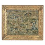 A fine Charles II silk petit point picture 65cm x 55cm overall including the frame