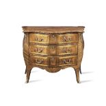 A George III ormolu mounted sabicu, rosewood and tulipwood serpentine commode attributed to Pier...