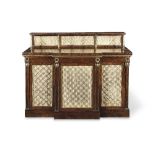 A Regency ormolu mounted rosewood and parcel gilt breakfront low cabinet attributed to Marsh and...
