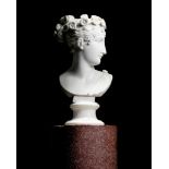 Workshop of Antonio Canova (Italian, 1757-1822): A rare carved white marble 'ideal' bust of 'The