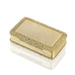 A cased George III 18 carat vari-coloured gold snuff box Alexander J Strachan, London 1815