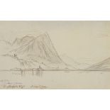 Edward Lear (British, 1812-1888) Sketch of Monte Cima and Lake Lugano