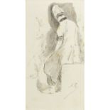 Attributed to Felicien Rops (Belgian, 1833-1898) Study of a man sitting (Together with two works...