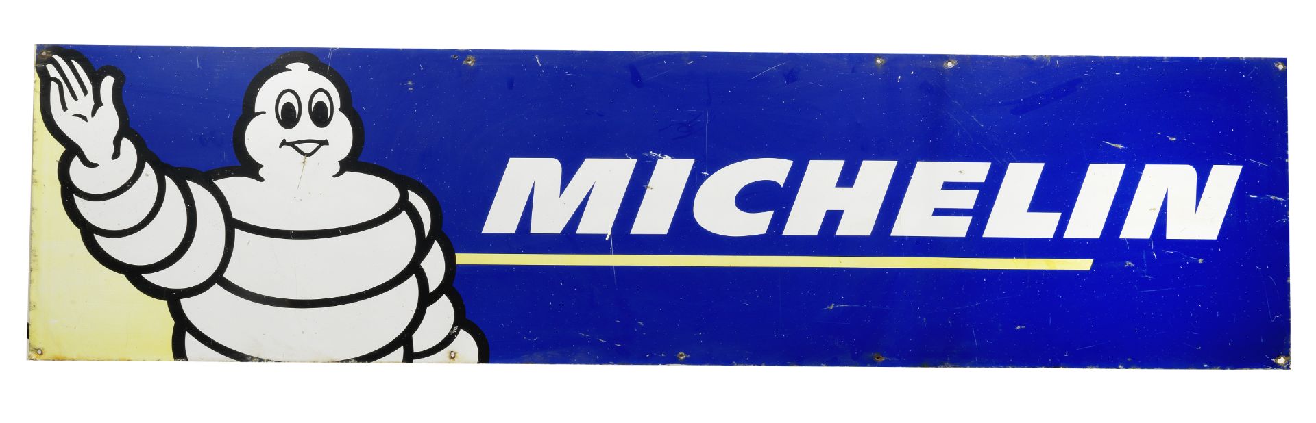 A printed Michelin advertising sign,