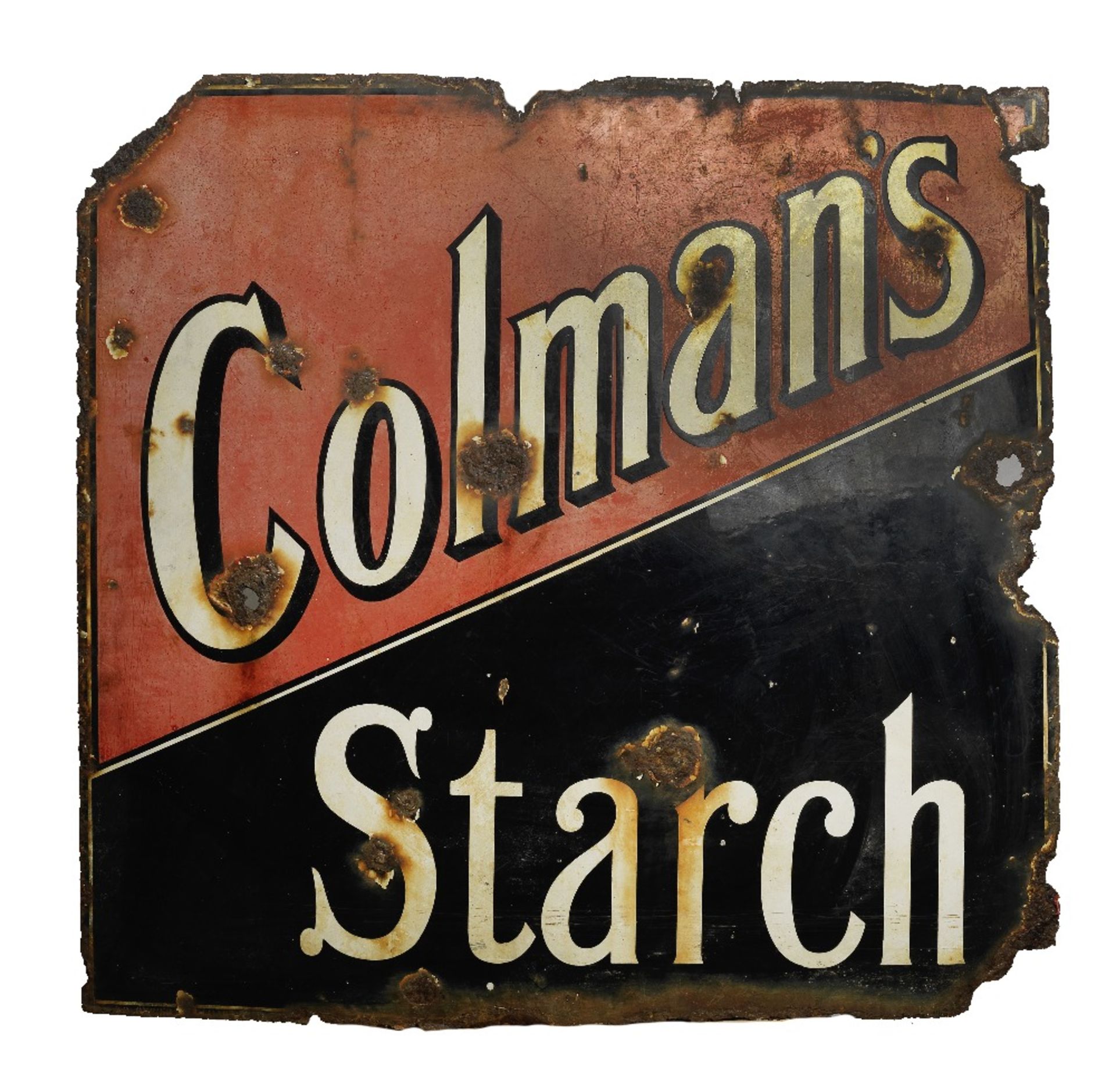 A Colman's Starch enamel advertising sign,