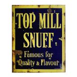 A Top Milll Snuff enamel advertising sign,