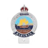 A 'Nassau Bahamas' enamelled car badge,