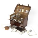 A leather-cased picnic set for four persons, by G.W. Scott & Sons, circa 1905,