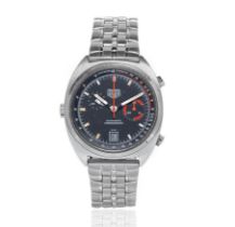 Heuer. A stainless steel automatic calendar chronograph bracelet watch Monza, Ref: 150.111, Circ...