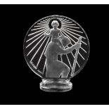 A St Christopher glass mascot by Rene Lalique, French, introduced 1st March 1928,