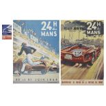 24 Heures du Mans 1955 advertising print, 1959 and 1961 posters, ((3))