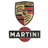 Two 'Porsche' garage display emblems, ((2))