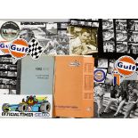 A good collection of Gulf and Le Mans photographs, stickers and ephemera,