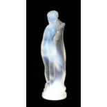 An Art Deco 'Nu Longs Cheveux' mascot in opalescent glass by Lucile Sevin for Etling of Paris, c...