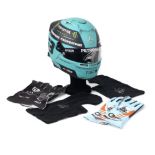 A replica 2023 F1 season George Russell helmet with signature, ((Qty))
