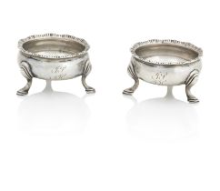 A pair of George III silver salts By Adam Graham, Glasgow, circa 1770 Four marks: AG, town mark,...