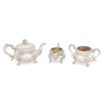 A George IV three piece tea service By James McKay, Edinburgh, 1828