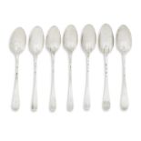 Seven George III Hanoverian and old English pattern tablespoons Glasgow, various makers