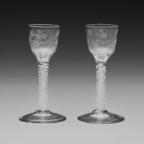 A pair of Jacobite glasses Circa 1760