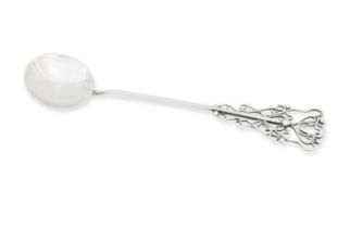 An Arts and Crafts silver spoon By Nellie Elizabeth Symth, Edinburgh, 1945