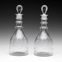 Jacobite significance: A pair of George III decanters Circa 1780