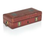 A 19th century secretary of Scotland red leather dispatch box