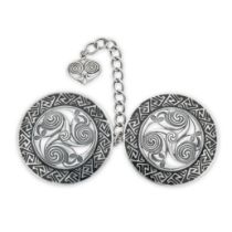 A pair of silver Celtic Revival clock fasteners, Alexander Ritchie of Iona