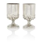 A pair of Victorian regimental presentation goblets By Hunt and Roskell, London, 1867