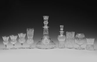 A suite of Edinburgh crystal thistle pattern glassware Circa 1970s