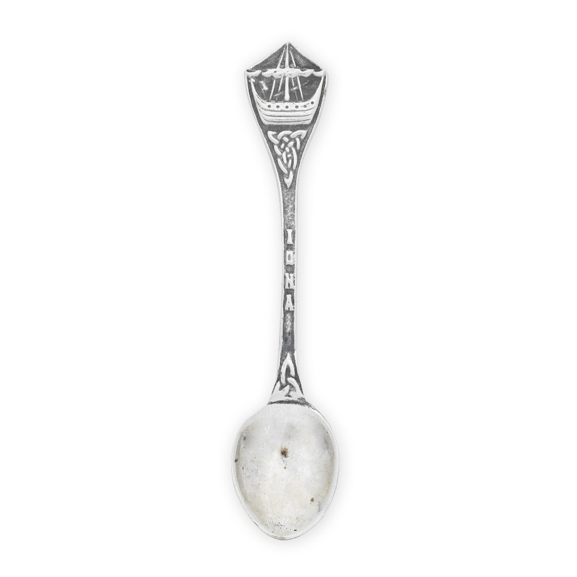 Iona: A George V coffee spoon By Alexander Ritchie of Iona Three marks: AR, IONA, ICA, and with ...