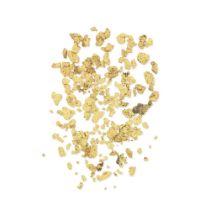 A collection of small nuggets and flakes of Scottish gold