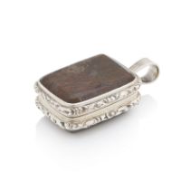 A George IV silver and agate vinaigrette Circa 1820, unmarked