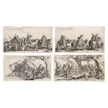 Jacques CallotLes Bohemiens (L. 374-377)The set of four etchings, first state, 1621 along with on...