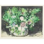 John Piper C.H. (British, 1903-1992) Dahlias and Ferns Etching in colours, 1987, on Arches wove p...