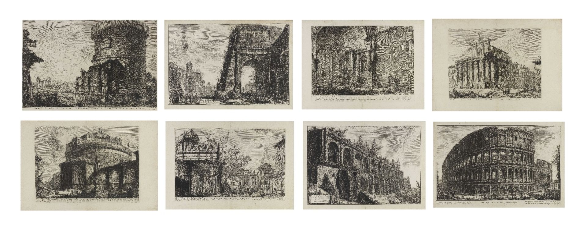 Giovanni Battista Piranesi (Italian, 1720-1778) A Collection of Eight Etchings Six plates, from V...