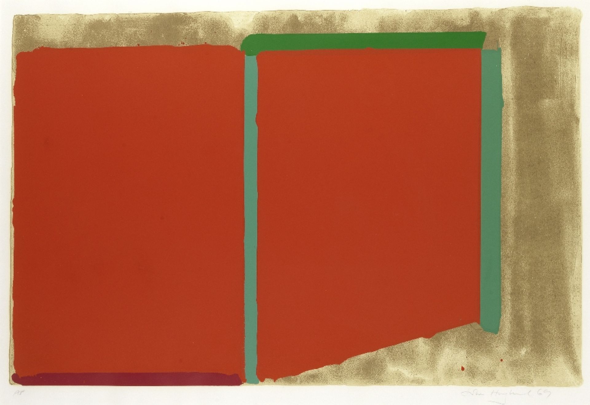 John Hoyland R.A. (British, 1934-2011) Reds, Greens Lithograph and screenprint in colours, 1969, ...